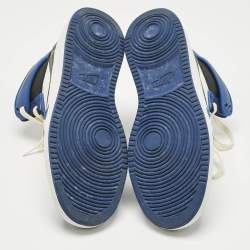 Pre Owned Air Jordans Multicolor Canvas and Leather Jordan 1 Retro AJKO Storm Blue Sneakers Size 42.5