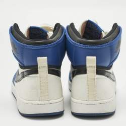 Pre Owned Air Jordans Multicolor Canvas and Leather Jordan 1 Retro AJKO Storm Blue Sneakers Size 42.5