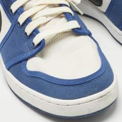 Pre Owned Air Jordans Multicolor Canvas and Leather Jordan 1 Retro AJKO Storm Blue Sneakers Size 42.5