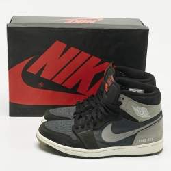 Pre Owned Air Jordans Multicolor Nubuck Leather Jordan 1 Retro High Element Gore-Tex Black Particle Grey Sneakers Size 42.5