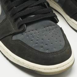 Pre Owned Air Jordans Multicolor Nubuck Leather Jordan 1 Retro High Element Gore-Tex Black Particle Grey Sneakers Size 42.5