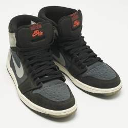 Pre Owned Air Jordans Multicolor Nubuck Leather Jordan 1 Retro High Element Gore-Tex Black Particle Grey Sneakers Size 42.5