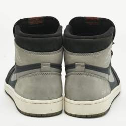 Pre Owned Air Jordans Multicolor Nubuck Leather Jordan 1 Retro High Element Gore-Tex Black Particle Grey Sneakers Size 42.5