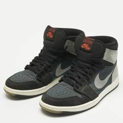 Pre Owned Air Jordans Multicolor Nubuck Leather Jordan 1 Retro High Element Gore-Tex Black Particle Grey Sneakers Size 42.5