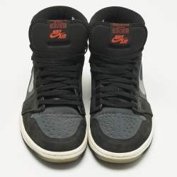 Pre Owned Air Jordans Multicolor Nubuck Leather Jordan 1 Retro High Element Gore-Tex Black Particle Grey Sneakers Size 42.5