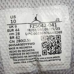 Pre Owned Air Jordans Multicolor Leather Jordan 1 Low SE Phantom Repaired Denim Swoosh Sneakers Size 44