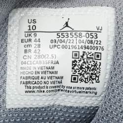 Pre Owned Air Jordans Grey/White Leather Jordan 1 Low Vintage Stealth Grey Sneakers Size 44