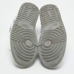 Pre Owned Air Jordans Grey/White Leather Jordan 1 Low Vintage Stealth Grey Sneakers Size 44