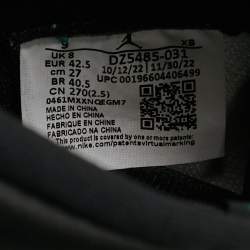 Pre Owned Air Jordans Green/White Leather Jordan 1 Retro High Top Sneakers Size 42.5