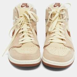 Pre Owned Air Jordans Multicolor Suede and Mesh Jordan 1 High Zoom Air CMFT 2 Legend Coffee Sneakers Size 45