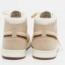 Pre Owned Air Jordans Multicolor Suede and Mesh Jordan 1 High Zoom Air CMFT 2 Legend Coffee Sneakers Size 45