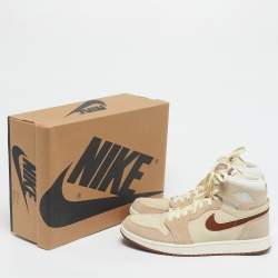 Pre Owned Air Jordans Multicolor Suede and Mesh Jordan 1 High Zoom Air CMFT 2 Legend Coffee Sneakers Size 45