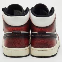 Pre Owned Air Jordans Tricolor Leather Jordan 1 Mid Wear-Away Chicago Sneakers Size 45