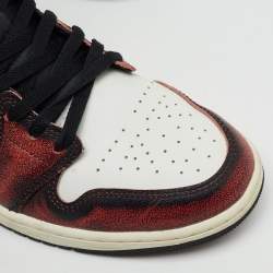 Pre Owned Air Jordans Tricolor Leather Jordan 1 Mid Wear-Away Chicago Sneakers Size 45