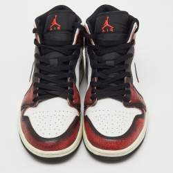 Pre Owned Air Jordans Tricolor Leather Jordan 1 Mid Wear-Away Chicago Sneakers Size 45