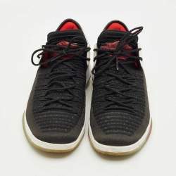Pre Owned Air Jordan Black/White Fabric and Leather XXXII Low Slam Dunk Sneakers Size 41