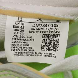 Pre Owned Air Jordans White/Green Leather Jordan 1 Retro Low White Ghost Green Sneakers Size 45