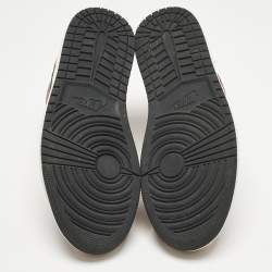 Pre Owned حذاء رياضي اير جوردانز جلد أسود/رمادي جوردان 1 ميد شادو أحمر مقاس 45