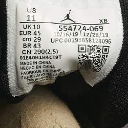 Pre Owned حذاء رياضي اير جوردانز جلد أسود/رمادي جوردان 1 ميد شادو أحمر مقاس 45