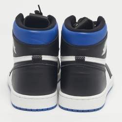 Pre Owned Air Jordans Multicolor Leather Jordan 1 Retro High Royal Toe Sneakers Size 45.5