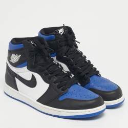Pre Owned Air Jordans Multicolor Leather Jordan 1 Retro High Royal Toe Sneakers Size 45.5