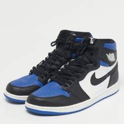 Pre Owned Air Jordans Multicolor Leather Jordan 1 Retro High Royal Toe Sneakers Size 45.5