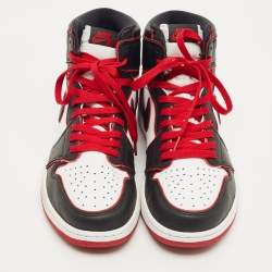 مملوكة مسبقًا Air Jordans Multicolor Leather Jordan 1 Retro High Bloodline Sneakers Size 45.5