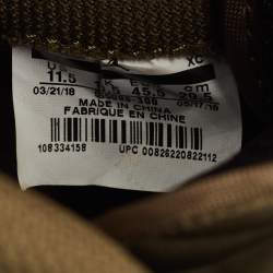 Pre Owned Air Jordans Green Leather and Canvas Jordan 1 Retro High Olive Sneakers Size 45.5