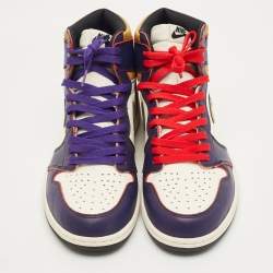 Pre Owned Air Jordans Multicolor Leather Jordan 1 Retro High OG Defiant SB LA to Chicago Sneakers Size 45.5