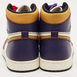 Pre Owned Air Jordans Multicolor Leather Jordan 1 Retro High OG Defiant SB LA to Chicago Sneakers Size 45.5