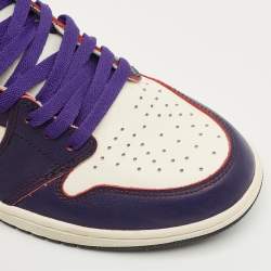 Pre Owned Air Jordans Multicolor Leather Jordan 1 Retro High OG Defiant SB LA to Chicago Sneakers Size 45.5