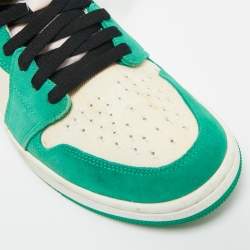 مملوكة مسبقًا Air Jordans Green/White Suede and Canvas Jordan 1 High Zoom Air CMFT Stadium Green Sneakers Size 45.5