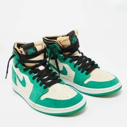 مملوكة مسبقًا Air Jordans Green/White Suede and Canvas Jordan 1 High Zoom Air CMFT Stadium Green Sneakers Size 45.5