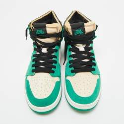 مملوكة مسبقًا Air Jordans Green/White Suede and Canvas Jordan 1 High Zoom Air CMFT Stadium Green Sneakers Size 45.5