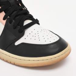 Pre Owned Air Jordans Multicolor Leather Jordan 1 Mid Linen Sneakers Size 45