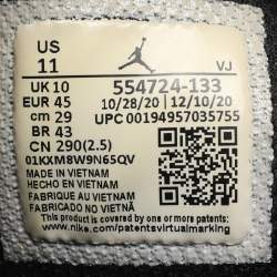 Pre Owned Air Jordans Multicolor Leather Jordan 1 Mid Linen Sneakers Size 45