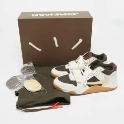Pre Owned Air Jordans Multicolor Canvas and Leather Jordan Jumpman Jack TR Travis Scott Sail Sneakers Size 44.5