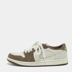 Pre Owned Air Jordans Multicolor Suede Jordan 1 Retro Low OG Year of the Rabbit Sneakers Size 44.5