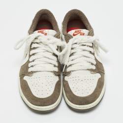 Pre Owned Air Jordans Multicolor Suede Jordan 1 Retro Low OG Year of the Rabbit Sneakers Size 44.5