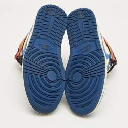 Pre Owned Air Jordans Multicolor Leather Jordan 1 Retro High Union Los Angeles Storm Blue Sneakers Size 44.5