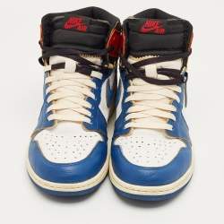 Pre Owned Air Jordans Multicolor Leather Jordan 1 Retro High Union Los Angeles Storm Blue Sneakers Size 44.5