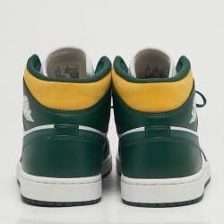 Pre Owned Air Jordans 1 Retro High Size 45 Tricolor Leather High Top Sneakers