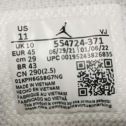 Pre Owned Air Jordans 1 Retro High Size 45 Tricolor Leather High Top Sneakers