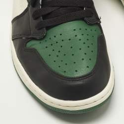 مملوكة مسبقًا Air Jordans Air Jordan 1 Size 46 Green/White Leather High Top Sneakers