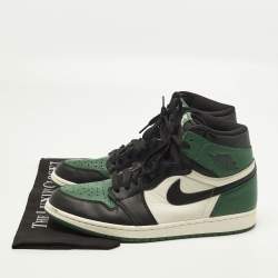 مملوكة مسبقًا Air Jordans Air Jordan 1 Size 46 Green/White Leather High Top Sneakers