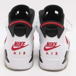 مملوكة مسبقًا حذاء رياضي أيـر جـوردان كـارمايـن جوردان 6 جلد أبيض/أحمر بعنق مرتفع مقاس 45