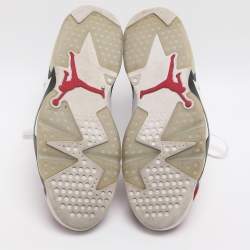 مملوكة مسبقًا حذاء رياضي أيـر جـوردان كـارمايـن جوردان 6 جلد أبيض/أحمر بعنق مرتفع مقاس 45