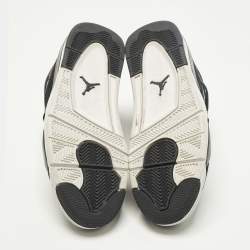 مملوكة مسبقًا حذاء رياضي إير جوردان 4 ريترو جلد أسود/شامواه برباط مقاس 43