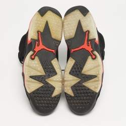 Pre Owned Air Jordans 6 Retro Size 44.5 Black Nubuck Leather High Top Sneakers