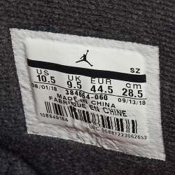 Pre Owned Air Jordans 6 Retro Size 44.5 Black Nubuck Leather High Top Sneakers